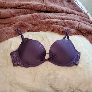 NWT Satin VS Studded Lace Demi Push-Up Bra